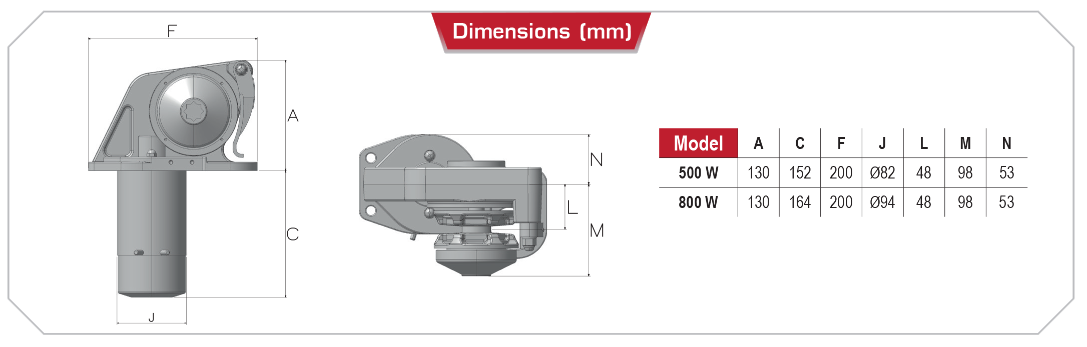 Dorado updated dimensions